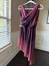 Lyrical Ballet Dance Costume Burgundy Mesh Leotard Asymmetrical