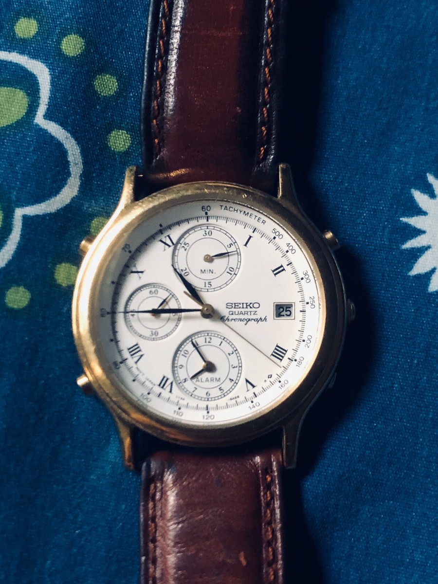 Seiko Chronograph Tachymeter Quartz Mens Watch With Alarm | eBay Seiko Chronograph Tachymeter Quartz Mens Watch With Alarm | eBay