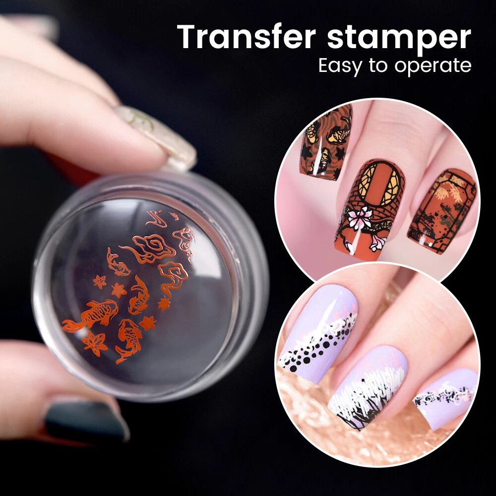 Biutee Nail Stamper Kit Nail Art Stamping Plate Set Stamping Nail Polish  Gel Stamp Plate Jelly Silicone Stamper Scraper Flower Lace Line Kiss  Stencil - Imported Products from USA - iBhejo