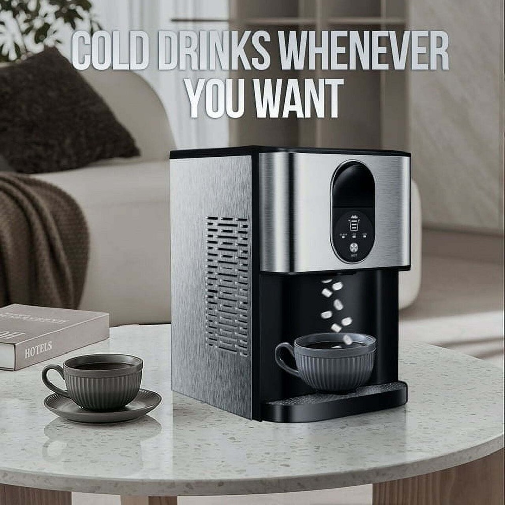 Soft Chewable Nugget Ice Maker Countertop, 44lbs /24H, Self-Cleaning, Silver