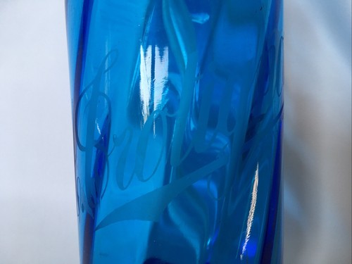Antiguo Sifón en Cristal Azul Grabado A.CROTIGNON - J.Origet Y Cie París Full - Imagen 5 de 19