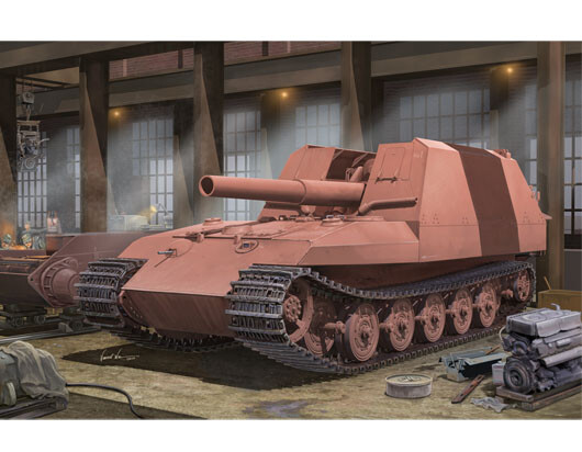Geschutzwagen Tiger Grille 21/210mm Mortar 18/1 L/31Tank Plastic Kit 1:35 Model