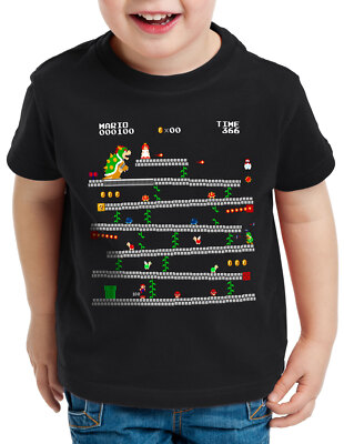 Retro Mario Kinder T-Shirt geek nes nerd gamer