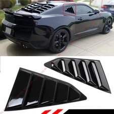 For 2016-2024 Chevy Camaro Gloss Black 1/4 Quarter Side Window Louver Cover Vent