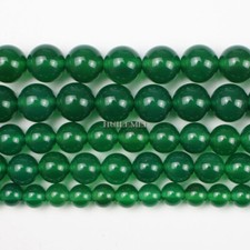 Natural Green Agate Gemstone Round Loose Beads 4mm 6mm 8mm 10mm 12mm 15.5"