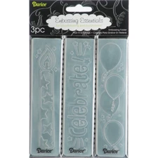 Embossing Folder Borders Set Birthday 1.5 X 5.75 Inches(3 Piece)