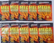 10 PK Grabber MEGA Warmers, 18 Hours Maximum Heat, Extra Large - Exp 2026