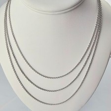 Solid 925 Sterling Silver Italy Open Link Cable Chain 1mm 16", 18" 20" Long