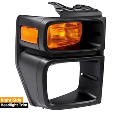 Fits 08-14 Ford E150 E250 E350 Headlight Trim Bezel w/Parking Light Passenger RH
