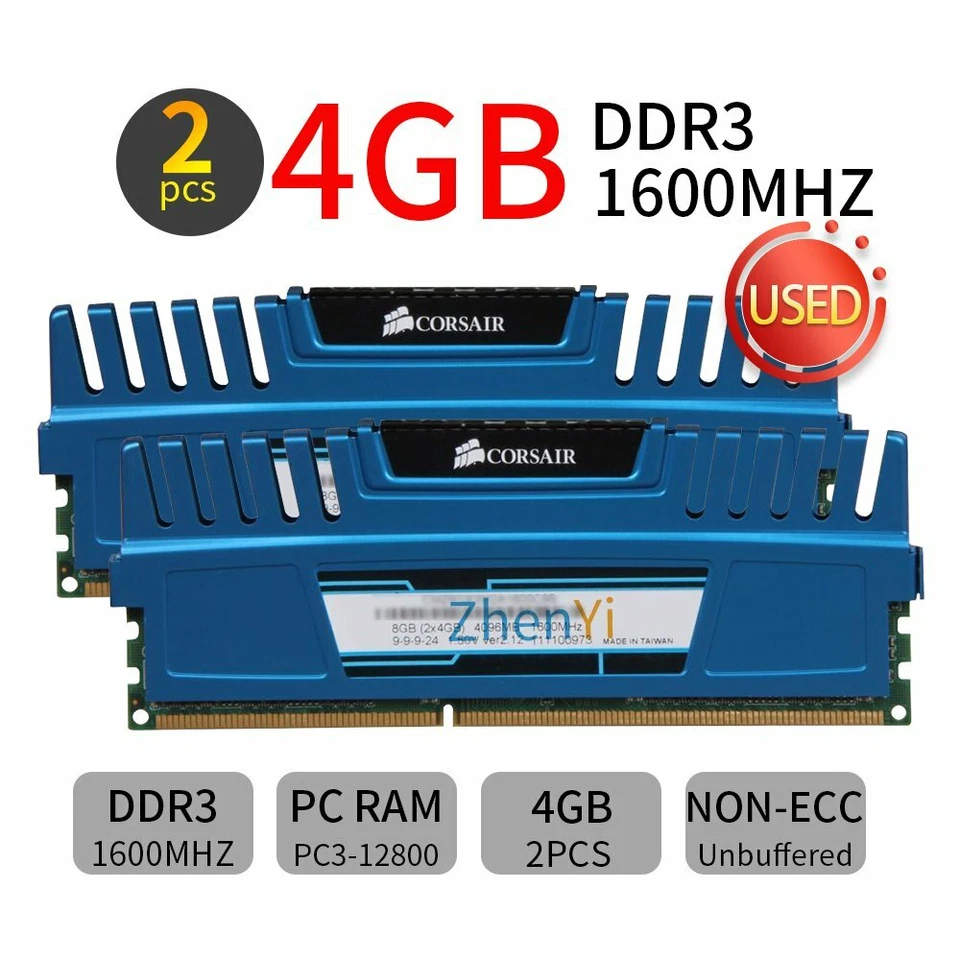 16GB 8GB 4G DDR3 1600MHz CL9 240Pin Dimm Desktop Memory RAM Corsair Vengeance BT - Image 2 of 4