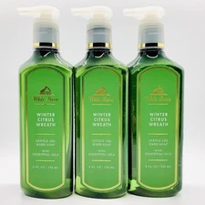 3/Pack Bath & Body Works WINTER CITRUS WREATH Gentle Gel Hand Soap Wash 8 fl.oz