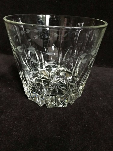 Princess House~Crystal Ice Bucket w Etched Flowering Vine~Heritage~5.5" High - Picture 3 of 8