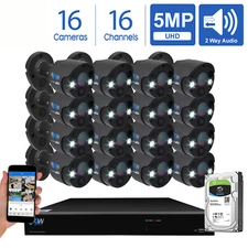 16CH NVR 16 X 5MP Two Way Audio Full-time Color PoE IP Security Camera System 4T