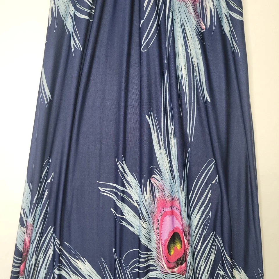 Vestido largo sin mangas floral azul/rosa usado en excelente estado talla S para mujer Raindrops by Papillon Foto 3 de 4