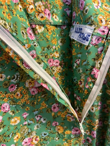 Vintage Dress Julian Haye 1980s Green ALine Skirt Cutout back/Straps Size 16 NEW - Picture 7 of 9