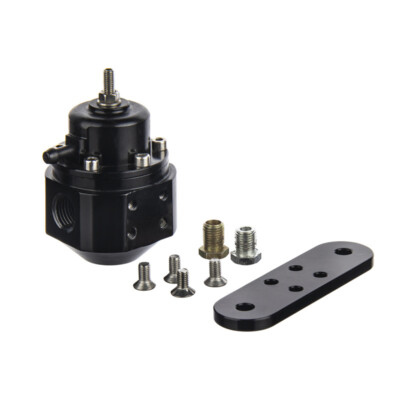 Black Adjustable Fuel Pressure Regulator FPR Universal 25-302BK