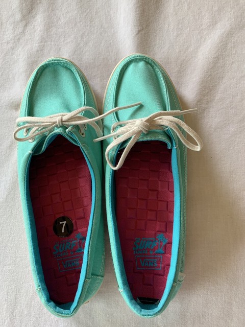 teal vans womens