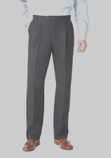 NWT 195 JACK VICTOR Riviera MICHAEL DOUBLE PLEAT Lighter Gray Wool Pants 32 R