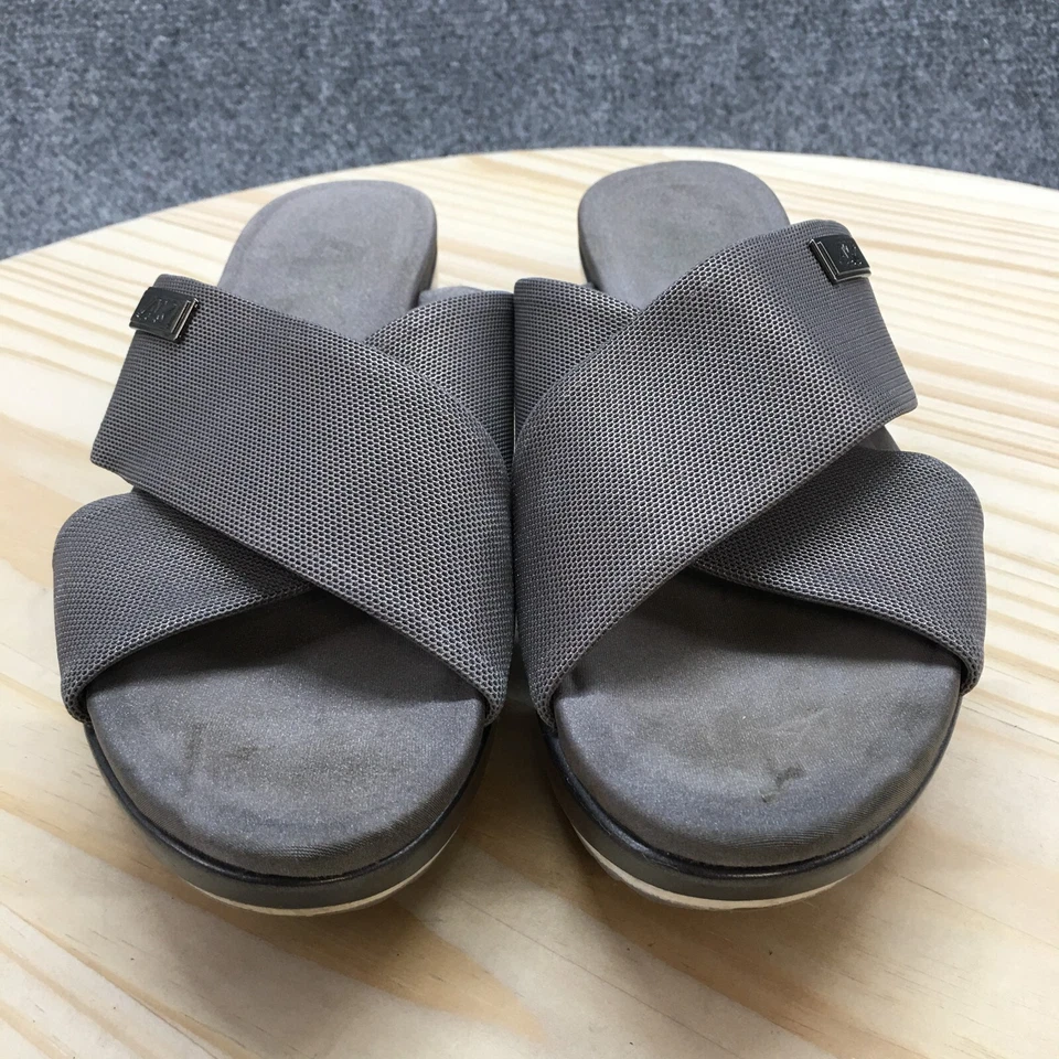 Anne Klein 运动凉鞋女式 7M Felisha 滑灰色休闲舒适楔形高跟鞋 — 第 4/4 张图片