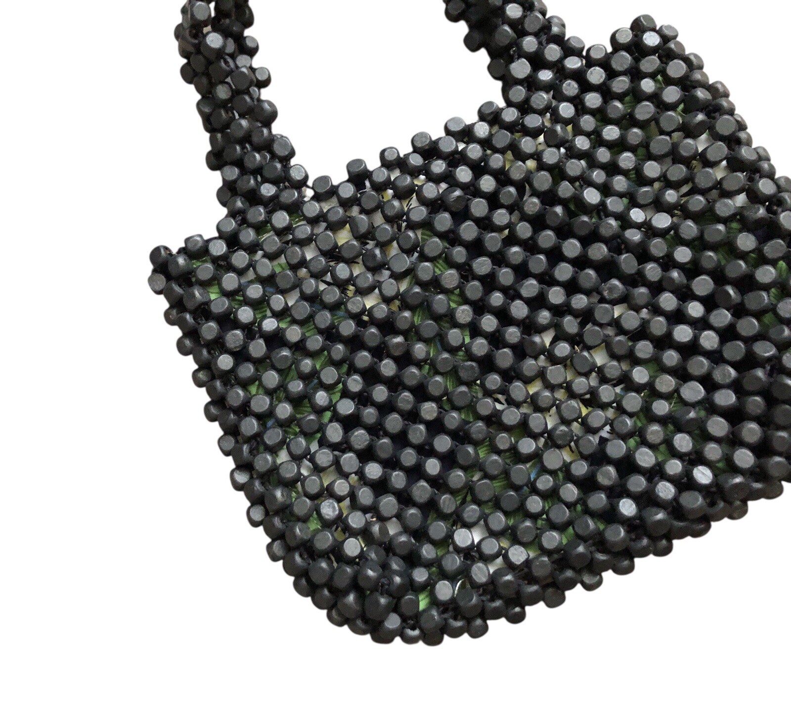 Tiny Mini Black Beaded Magnetic Snap Closure Purs… - image 2