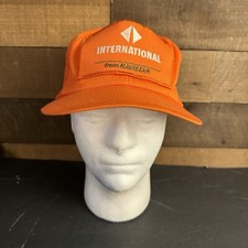 International from Navistar Orange 6 Panel Hat Big Patch Swingster USA Vintage