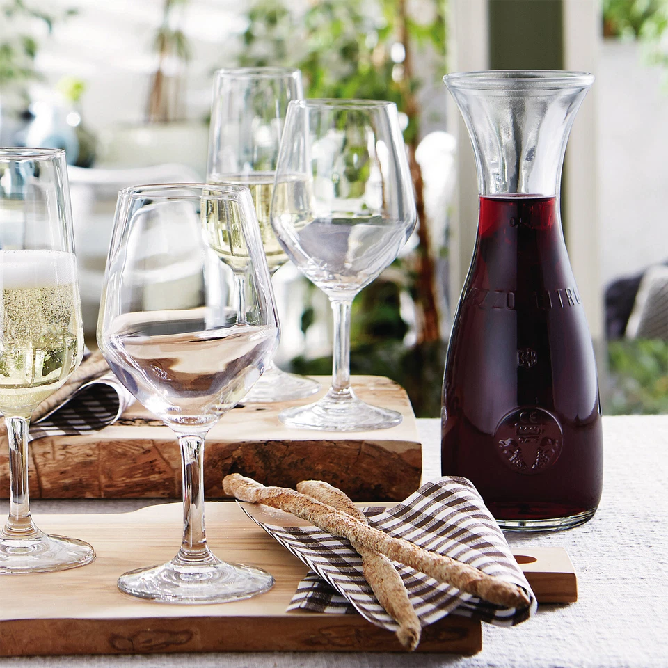 Glas Karaffe Wein Wasser Saft Karaffen  Glaskaraffe GASTRO geeicht 0,25 0,5 1,0 - Bild 2 von 2