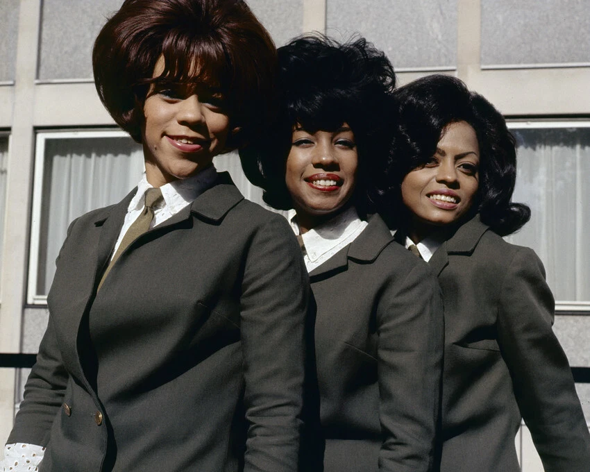 Diana Ross Florence Ballard and Mary Wilson in The Supremes dressed in suits