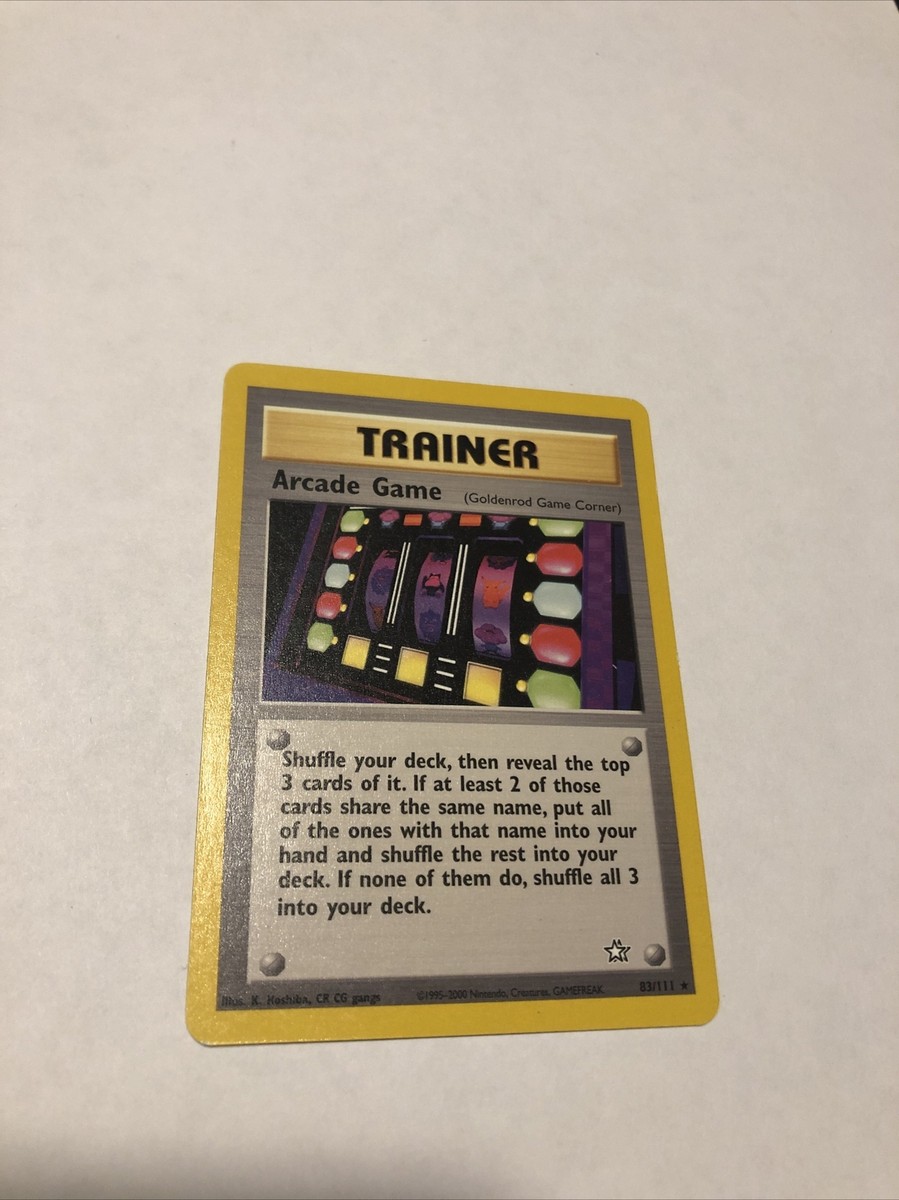 Arcade Game 83/111 Neo Genesis Unlimited Rare Pokemon Card WotC LP Arcade Game 83/111 Neo Genesis Unlimited Rare Pokemon Card WotC LP