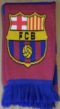 FC Barcelona FCB Soccer Futbol Football 100 Acrylic Unisex Knit Scarf - 61" x 7"