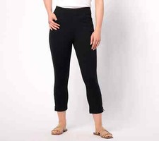 Belle by Kim Gravel Tall Coastal Crop Perfect Ponte Pants-Black-Tall 8-A640320