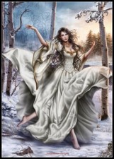 White Dream Winter - DIY Chart Counted Cross Stitch Patterns Needlework DMC