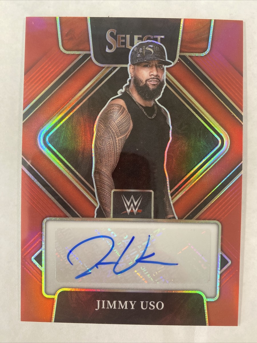 JIMMY USO 2023 Panini Select WWE Auto RED Prizm #05/99 Autograph
