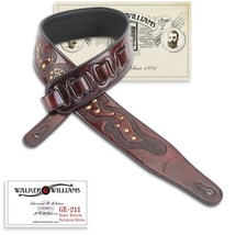 Walker Williams GE-211 Antique Mahogany Strap w/Norse Tooling Nailhead Studs