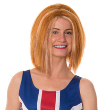 Ginger Pop Star Wig Spice Girls Costume 90s Fancy Dress 
