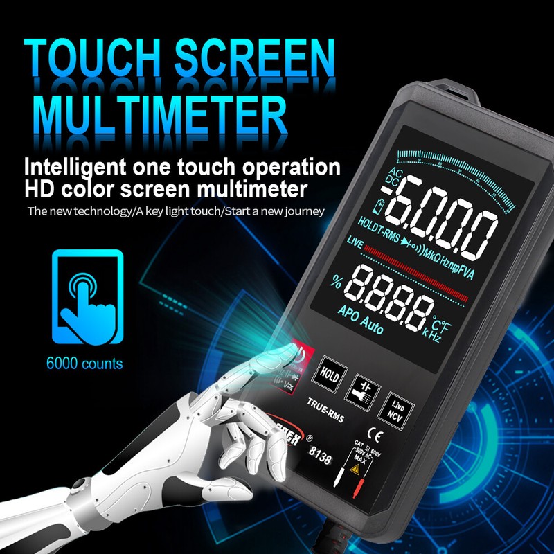 Touch Screen Digital Multimeter True RMS NCV Auto Intelligent Scanning ET8136/38