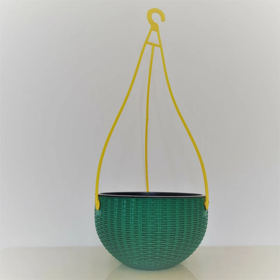 Macetas Colgantes con Cesta Interior Extra - Plástico Resina Ratán Interior Exterior Foto 4 de 4