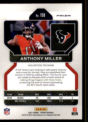 新品タグ付 HOLIDAY*Miller Prib allinone 2021 Panini Prizm Orange Laser #158 Anthony Miller Houston Texans