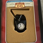 Route 66 Quartz Pocket Watch w/ Chain, Tin Box & Manual, White Dial Open Face — photo 3