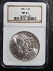 Beautiful 1887 Morgan Silver Dollar NGC Graded MS 64