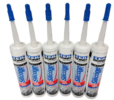Tek Bond White 100% Silicone Caulk Adhesive Kitchen & Bath 10.1 OZ (6 Pack)