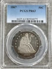 1867 Proof Seated Liberty Half Dollar PR63 PCGS