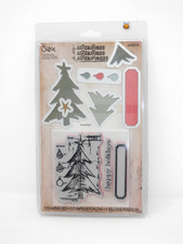 Sizzix Tim Holtz Alterations Tree Blueprint Framelits Die Stamps Xmas 659379 New