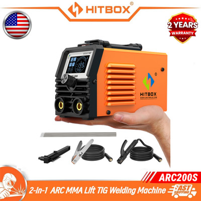 HITBOX 200A Stick Welder 110V  2-in-1 ARC MMA Lift TIG Welding Machine Home DIY