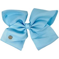 Large 7  Baby Blue Grosgrain Hair Bow Alligator Clip Paw Charm Boutique Girls