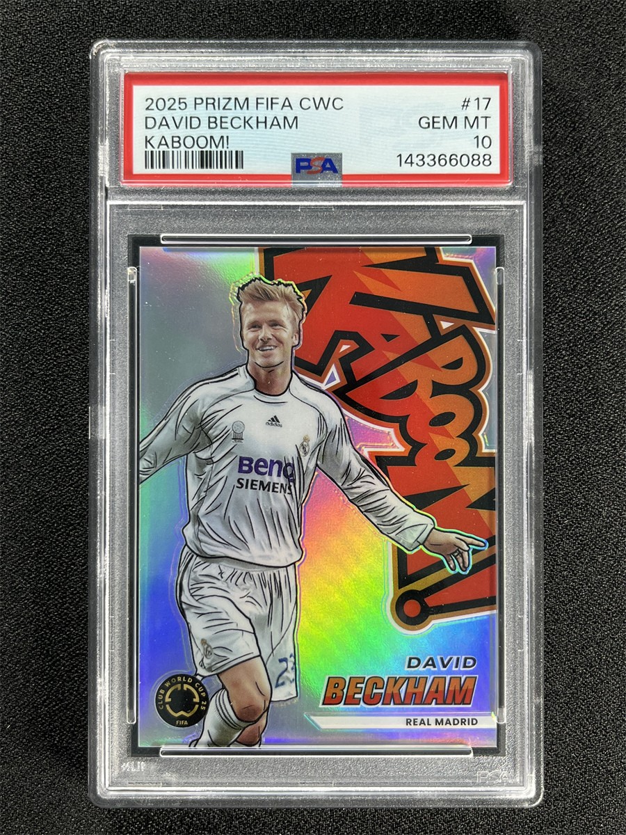 2025 Prizm FIFA Club World Cup David Beckham #17 Kaboom! Case Hit SSP PSA 10