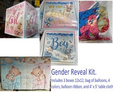 Bear Gender Reveal Balloon Boxes Decorations - 1ooPcs Pink Blue Balloons  MORE
