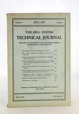 AT&T 1925 The Bell System Technical Journal Volume IV, Number 3 July 1925 PB