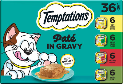 Pate in Gravy Adult Wet Cat Food Tasty Chicken Entree, Seafood Medley, Backyard