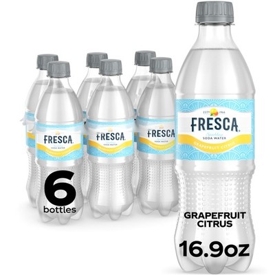 BestBy12/25 Fresca Citrus Soda Soft Drink 16.9oz Bottles 6 Pack