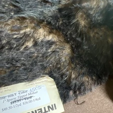 29”x29” INTERCAL 1” Sparse Brown W/ Black Tipped Mohair Fabric Bears Crafts New